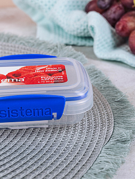 Контейнер для СВЧ 200мл SISTEMA Klip it прямоугольный. Можно использовать в микроволновой печи без крышки. Пластик. 000000000001142878