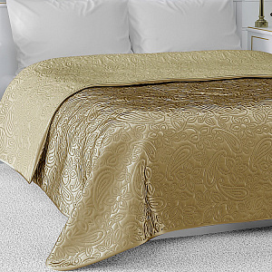 Покрывало 200х240см DE'NASTIA Палермо двустороннее атласное/матовое оливковое 100% полиэстер 000000000001206924