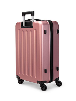 Чемодан на колесах L (48х30х75см) геометрия розовое золото ABS 000000000001226519
