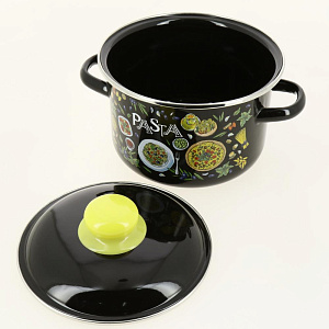 Кастрюля 2л СТАЛЬЭМАЛЬ Pasta глубокая цилиндрическая форма черный эмалированная сталь 000000000001206225