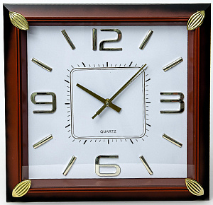 Часы настенные 34,8х34,8х4,2см GUTERWAHI квадратные дерево 000000000001213644