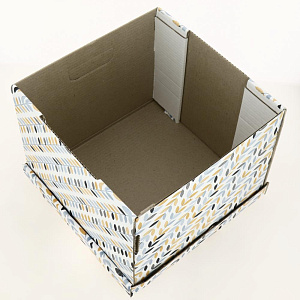 Коробка для хранения 32х32х25см Осенние листья белый/бурый 000000000001205100