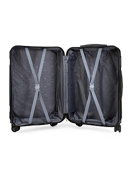 Чемодан на колесах L (48х30х75см) геометрия черный ABS 000000000001226510