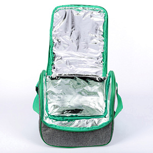 Термосумка-саквояж 22х24х17см внутренний слой ламинированый алюминий серый 000000000001212127