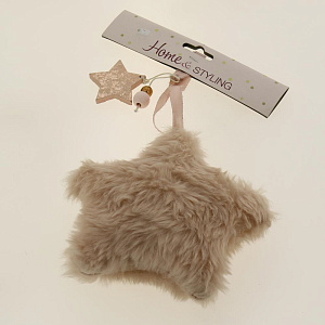 Декоративное украшение 13см КУПМАН Сердце/ель/звезда розовый мех 000000000001180310