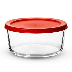 Форма для запекания 1,65л круглая цветная крышка боросиликатное стекло 000000000001217718