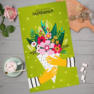 Полотенце кухонное Доляна Цветочного настроения 35х60см 100%хл 160г/м2 4682748 000000000001200853