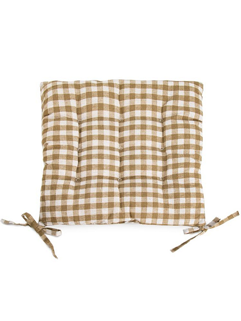 Подушка на стул 38х38см LUCKY Кофейная клетка полиэстер/хлопок 000000000001228243