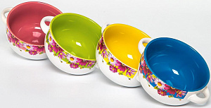 Набор салатников 4шт 520мл ELRINGTON Калейдоскоп ромашка керамика 000000000001205644