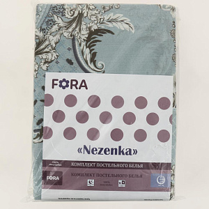 Комплект постельного белья 2-спальный FORA голубой орнамент полиэстер 000000000001188820