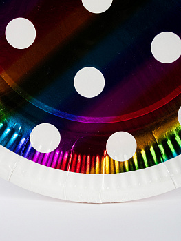 Набор тарелок одноразовых 6шт 18см Хамелеон горох бумага 000000000001210186