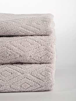 Полотенце махровое 70х130см СОФТИ Ромб светло-серый хлопок 100% 000000000001214699