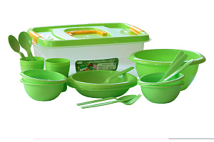 Набор Налужайке 4 персоны пластик салатовый П1513 000000000001197378