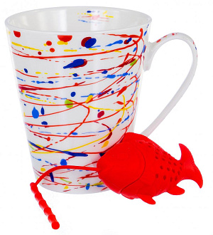 Кружка 330мл BALSFORD Абстракция силиконовое ситечко подарочная упаковка фарфор 000000000001185115