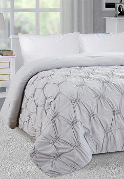 Покрывало 200x240см LUCKY ОБЛАКА 3слоя серое 100% полиэстер 000000000001210119