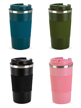 Термокружка 510мл в ассортименте пластик/нержавеющая сталь 000000000001229286