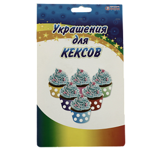 Украшение 24шт СФЕРА для кекса в горошек бумага 000000000001166955