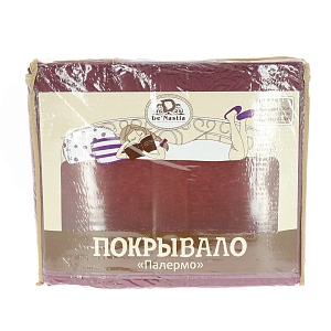 Покрывало DE'NASTIA Палермо двустороннее 200х240см атласный/матовый бордовый геом T070064 000000000001121090