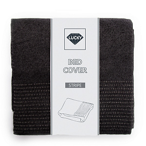 Плед 190х220см LUCKY STRIPE черный хлопок-80%/полиэстер-20% Плед 190х220см LUCKY STRIPE черный хлопок-80%/полиэстер-20% 000000000001214665