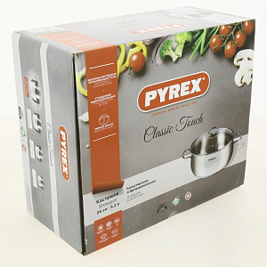 Кастрюля 24см 5,2л PYREX CLASSIC TOUCH нержавеющая сталь 000000000001206778