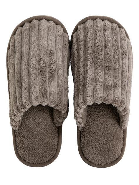 Тапочки домашние 38-39 женские плюшевые коричневый полиэстер/ТПР 000000000001228825