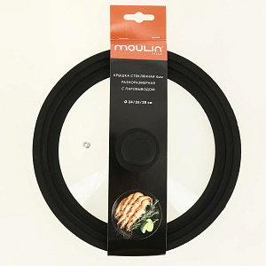 Крышка разноразмерная 24/26/28см MOULIN VILLA стекло 000000000001204864