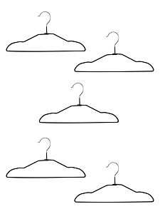 Набор вешалок детской одежды 5шт 30см FORA kids черный металл с ПВХ покрытием 000000000001228140