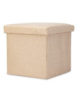 Пуфик складной 30х30х30см куб бежевый рогожка 000000000001226407