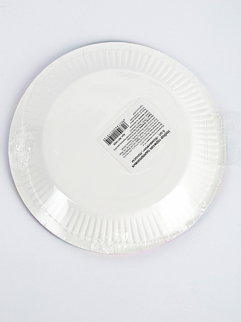 Набор тарелок одноразовых 6шт 18см Хамелеон полосы бумага 000000000001210189