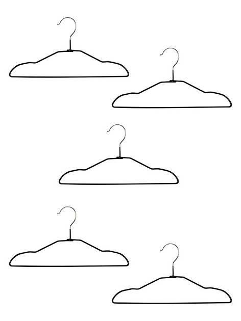 Набор вешалок детской одежды 5шт 30см FORA kids черный металл с ПВХ покрытием 000000000001228140