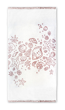 Полотенце DE'NASTIA 70х130см РАКУШКИ молочный/розовый D000143 000000000001177497