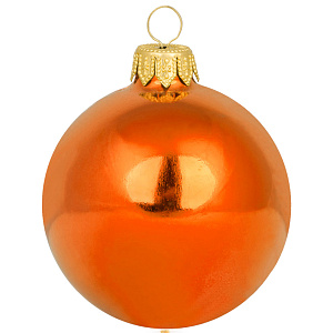 Украшение декоративное Шар 8,5см MOROZCO оранжевый глянц пластик 000000000001220389