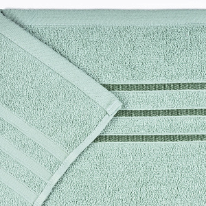 Полотенце махровое 70х130см СОФТИ бордюр 3 полоски светло-зеленый хлопок 100% 000000000001212216