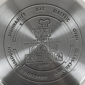 Кастрюля со стеклянной крышкой Wellberg, 2л, нержавеющая сталь 000000000001121343