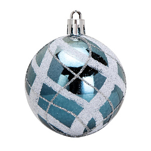 Декоративное украшение Набор шаров 6шт 6см серия Голубая пластик 000000000001224116