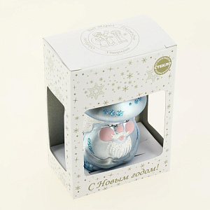 Декоративное украшение Гриб 10см БИРЮСИНКА голубой стекло 000000000001207662