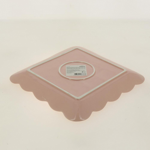 Тарелка 26см ф.квадратБабочка розоваяHD-004P 000000000001181061