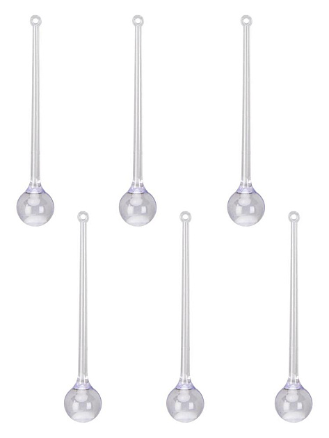 Декоративное украшение Капля на елку 13см 6шт прозрачная пластик 000000000001228121