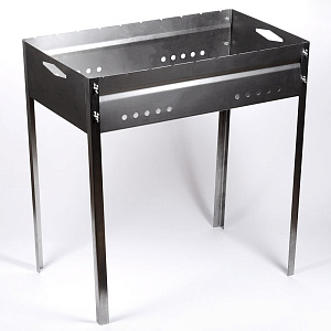 Мангал разборный большой 800х400х700мм толщина 1,5мм глубина 160мм выемка на 10 шампуров в коробке сталь 000000000001211099