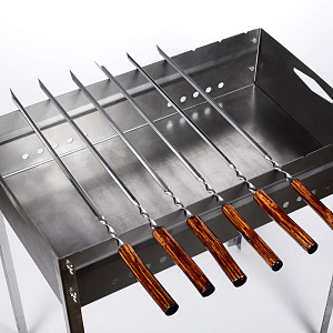 Мангал разборный большой 800х400х700мм толщина 1,5мм глубина 160мм выемка на 10 шампуров в коробке сталь 000000000001211099