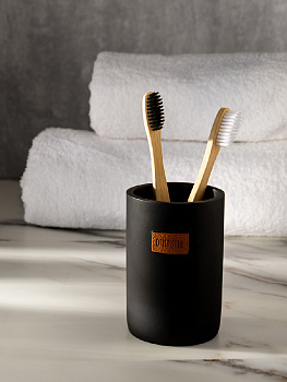 Стакан для зубных щёток DE'NASTIA Джинсовая коллекция черный полирезина 000000000001218892