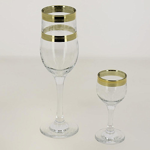 Набор 12 предметов ПРОМСИЗ Лоза (шампанское + водка) стекло 000000000001190643