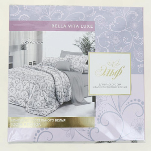 Комплект постельного белья 1,5-спальный ЭЛЬФ Белла Вита Люкс Аквилон простыня 150х215см пододеяльник 143х215см наволочки2шт-70х70см бязь хлопок 100% 000000000001206598