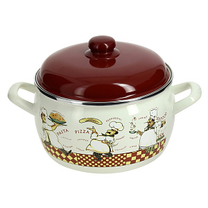 Набор посуды для приготовления 6 предметов Повара (кастрюли: 2,2л+4л+5,3л) металлическая крышка 000000000001006453