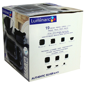 Столовый набор Authentic Silver Black Luminarc, 19 предметов 000000000001096154
