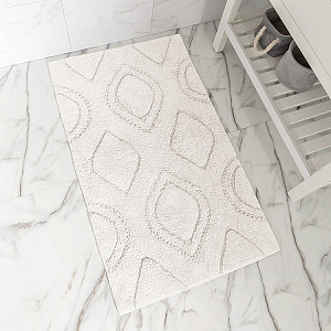 Коврик универсальный 60x100см DE'NASTIA рюши белый хлопок 100% 000000000001219582