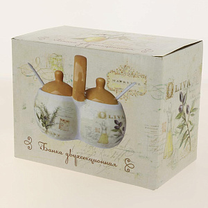 Банка двухсекционная подарочная упаковка Tuscan vegetables доломит ZFC061-36 000000000001196871