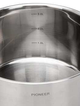 Кастрюля 3,3л PIONEER ELEGANT с крышкой нержавеющая сталь 000000000001224598