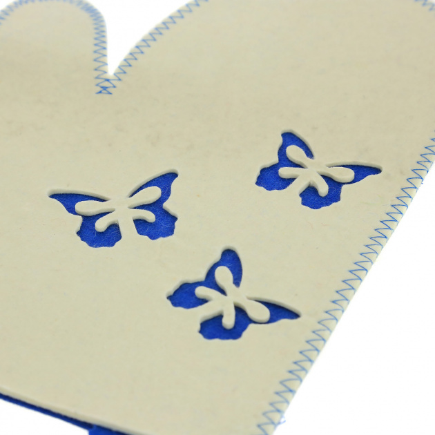 Рукавица Бабочки Банные штучки, синий, войлок 000000000001135649