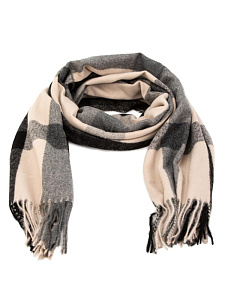 Палантин 70х180см клетка бежевый полиэстер 000000000001229219